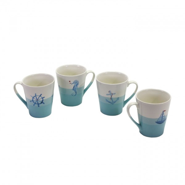 Becher "Auf See", 4 sort.