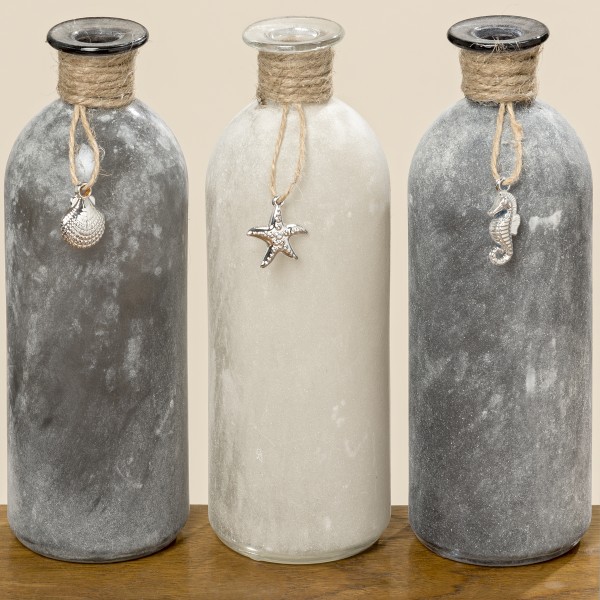 Vase Tiago aus lackiertem Glas, 3sort, Höhe 20cm